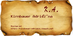 Kirnbauer Adriána névjegykártya
